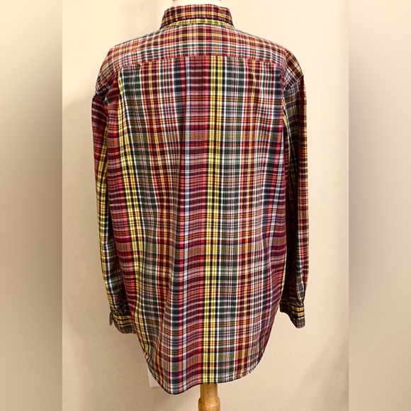 Nautica Men’s Red Green Yellow Plaid Long Sleeve Button Down Cotton Shirt SZ XL - Picture 11 of 13